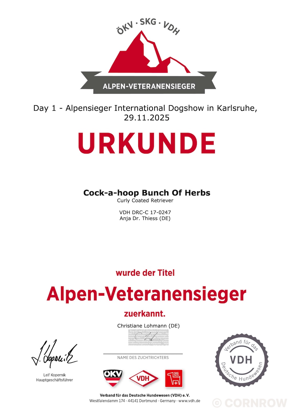 Cock-a-hoop Bunch Of Herbs Alpen-Veteranensieger